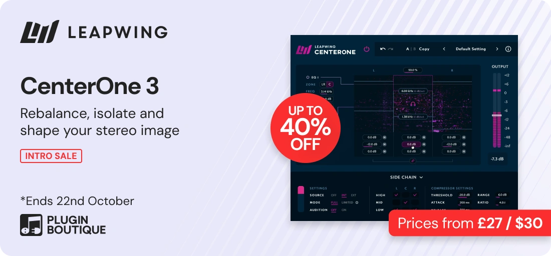 Leapwing Audio CenterOne 3 Intro Sale