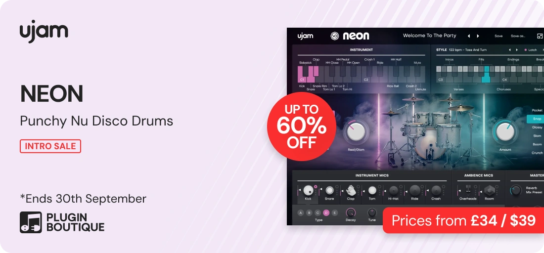 UJAM Virtual Drummer NEON Intro Sale