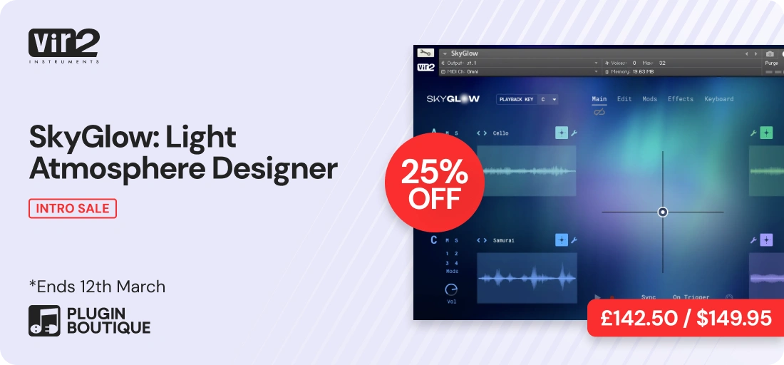 Vir2 Instruments SkyGlow: Light Atmosphere Designer Intro Sale