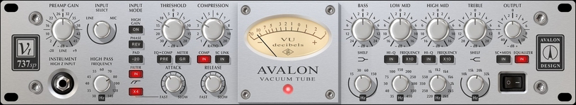 Emulates the Avalon VT‑737 tube channel strip for polished vocals, bass, and instrument tracking with Unison compatibility.