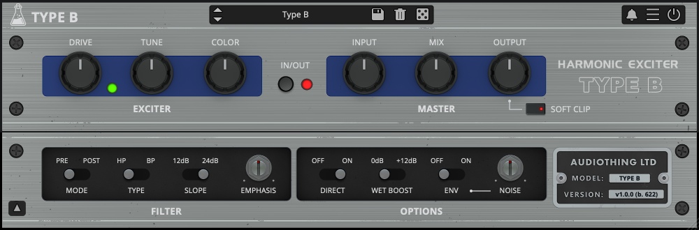 AudioThing Type B plugin interface on sale at Plugin Boutique, 42% off until May 01