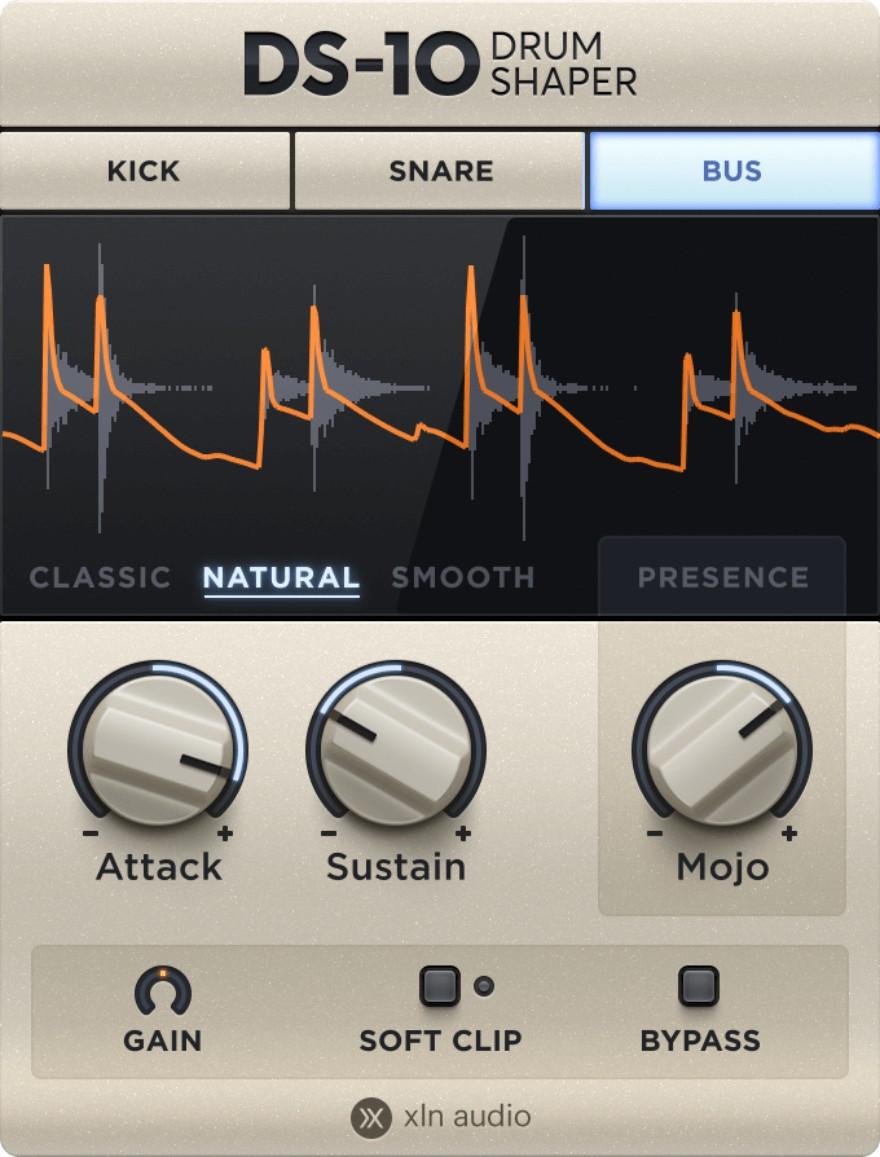 XLN Audio DS-10 Drum Shaper plugin interface on sale at Plugin Boutique, 50% off until Jun 14