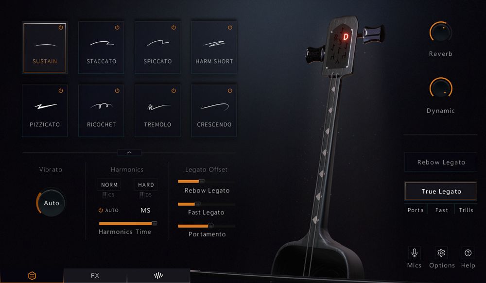 A Kontakt library of a two-string kobyz, emphasising playable harmonics, legato and built-in sequencing and effects.