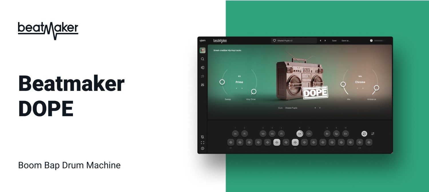 Classic 90s boom-bap kits, patterns and performance tools for fast, authentic beat-making.