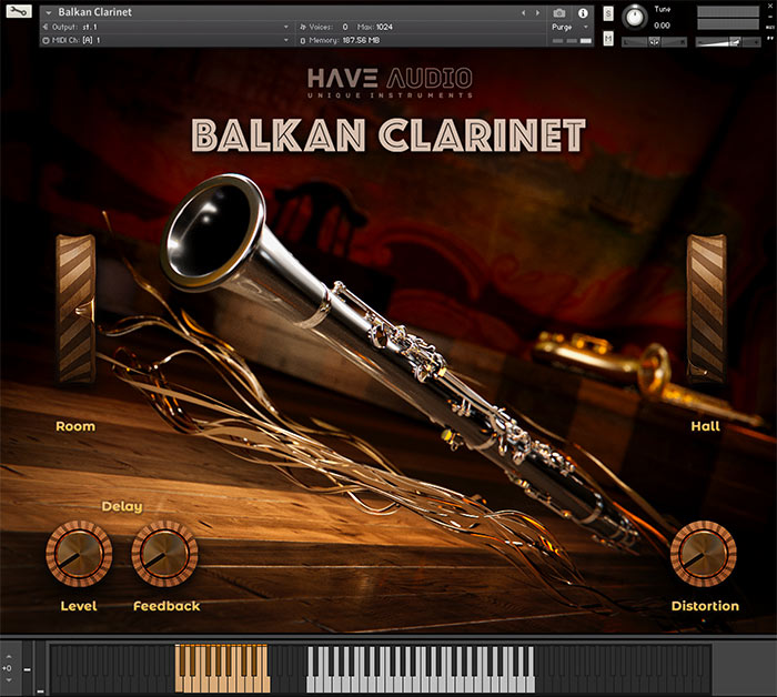 A playable Bb clarinet Kontakt instrument focused on Balkan-style articulations and playable phrasing.