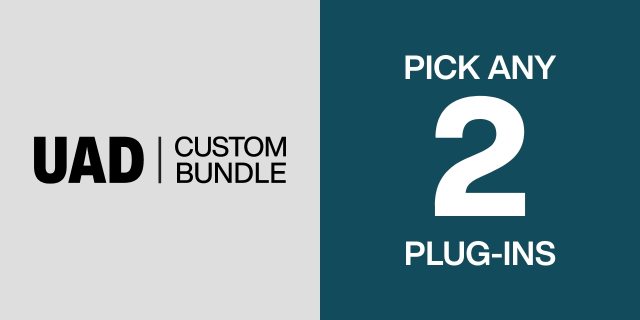 Choose two UAD plug-ins from the eligible library for a flexible, hardware-aware bundle.