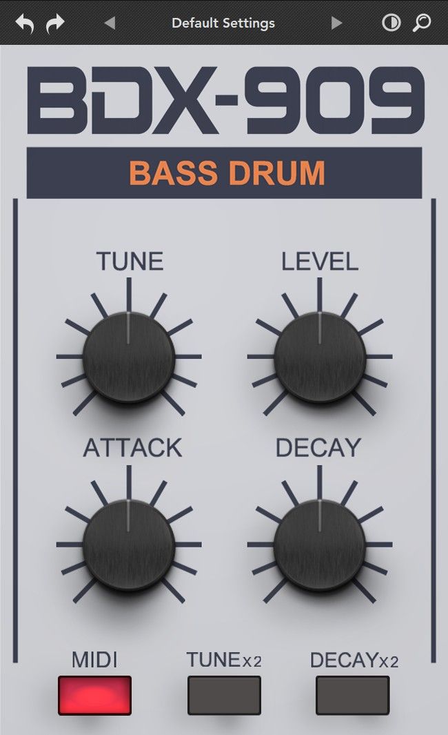 TR-909–inspired kick synthesizer with hardware-accurate modeling, modulation-controlled clipping, and preset tunings for classic and distorted kicks.