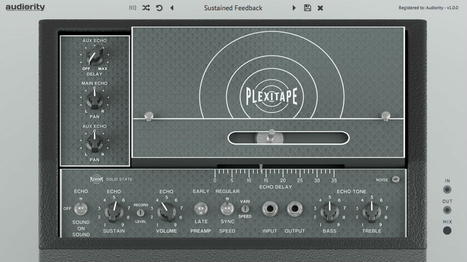Audiority PlexiTape plugin interface on sale at Plugin Boutique, 46% off until Sep 02