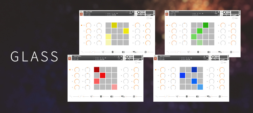 Four Kontakt instruments for evolving looped textures, acoustic/analog sources, and hands‑on performance controls.