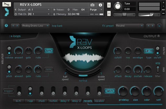 A Kontakt loop instrument of tempo-locked forward and reverse loops with realtime FX and MIDI triggering.