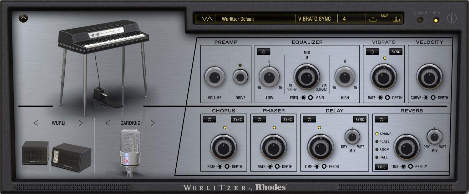 Rhodes Wurlitzer by Rhodes plugin interface on sale at Plugin Boutique, 30% off until Sep 01
