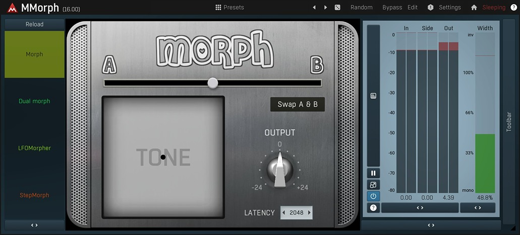 MeldaProduction MMorph plugin interface on sale at Plugin Boutique, 59% off until Jun 21