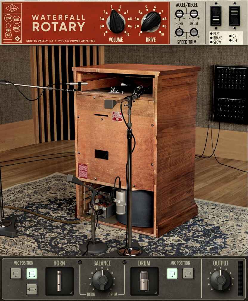 Leslie 147 rotary cabinet emulation with tube amp coloration and presets for guitars, vocals, keys, and more.