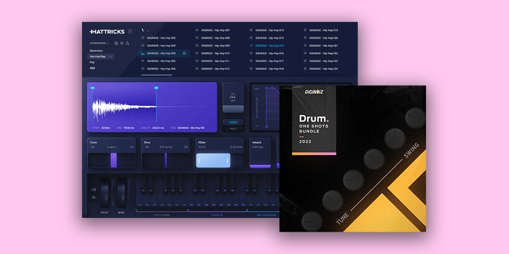 Sequenced hi-hat/roll sampler plus a 4,065-file drum one-shots collection for modern urban styles.