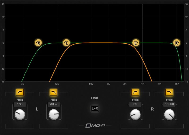 Waves eMo F2 Filter plugin interface on sale at Plugin Boutique, 35% off until Jun 02