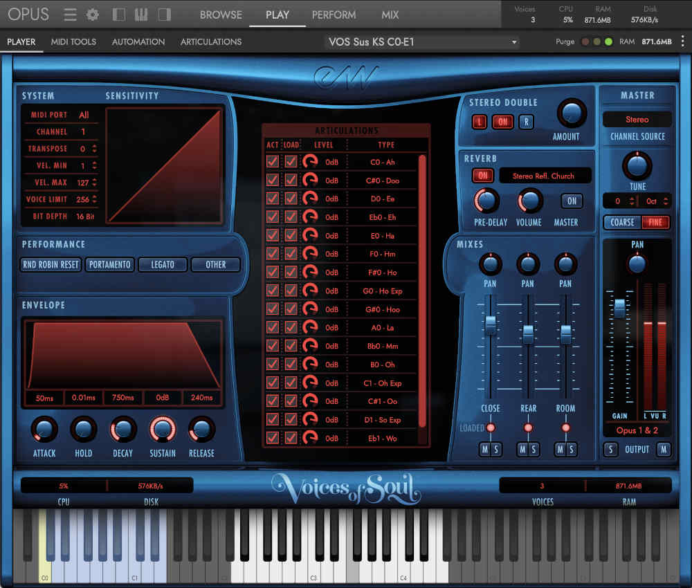 A sampled solo vocal instrument offering expressive phrases, true legato, and editable syllables for soulful textures.