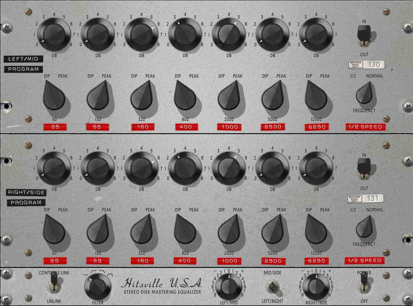 Emulation of Hitsville's custom seven‑band graphic and mastering EQs for Motown-style tonal shaping.