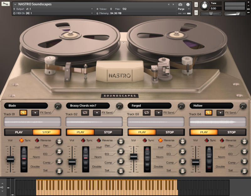 Four-track tape-machine Kontakt instrument with tape-processed synths, textures, arps, 58 IRs and 80 presets.