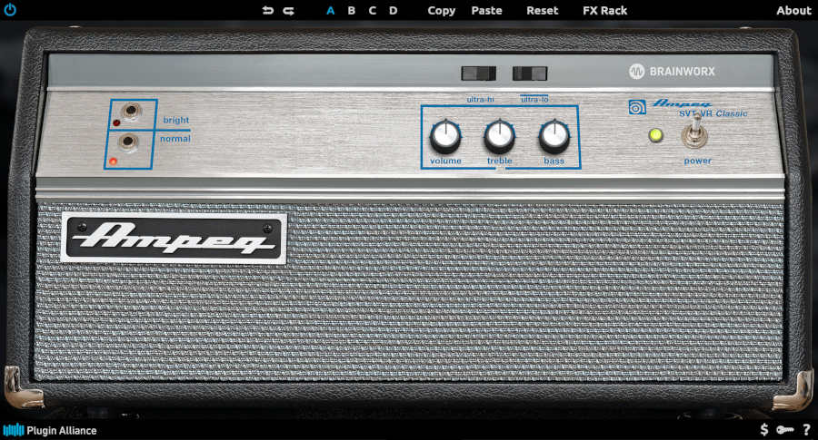 Authentic SVT-VR bass amp emulation with Ultra Hi/Lo modes, FX rack and boutique recording chains for thick stage-style bass tones.