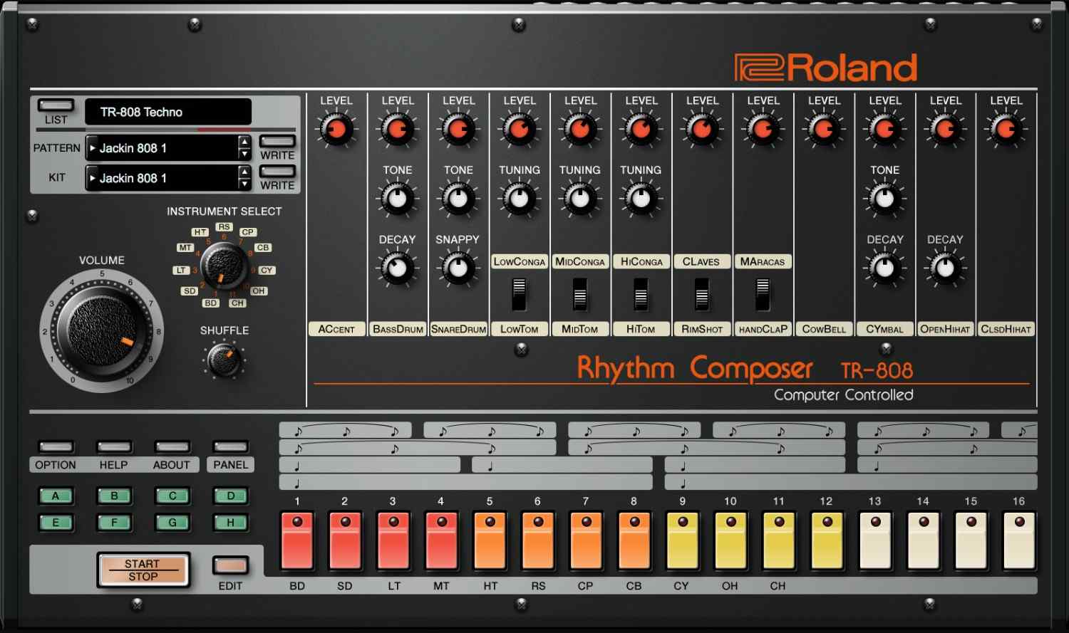 Accurate TR-808 recreation with ACB modeling, extended sequencing, and hardware integration for modern DAW workflows.