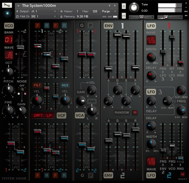 Kontakt instrument recreating System 100M-style modular synthesis with vintage-sampled waveforms and extensive preset morphing.