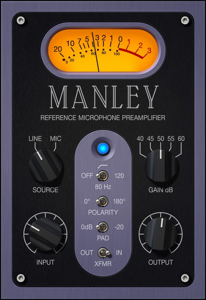 Authentic Manley Class‑A tube preamp emulation for tracking and mixing with native and Apollo/UAD acceleration.