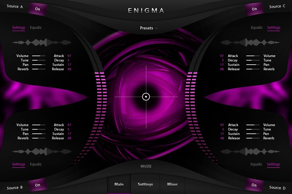 Muze Enigma plugin interface on sale at Plugin Boutique, 90% off until Jan 01