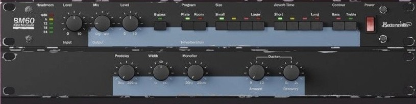 Faithful 80s-style room and plate reverb with convolution, dynamic room simulation, and low CPU usage.