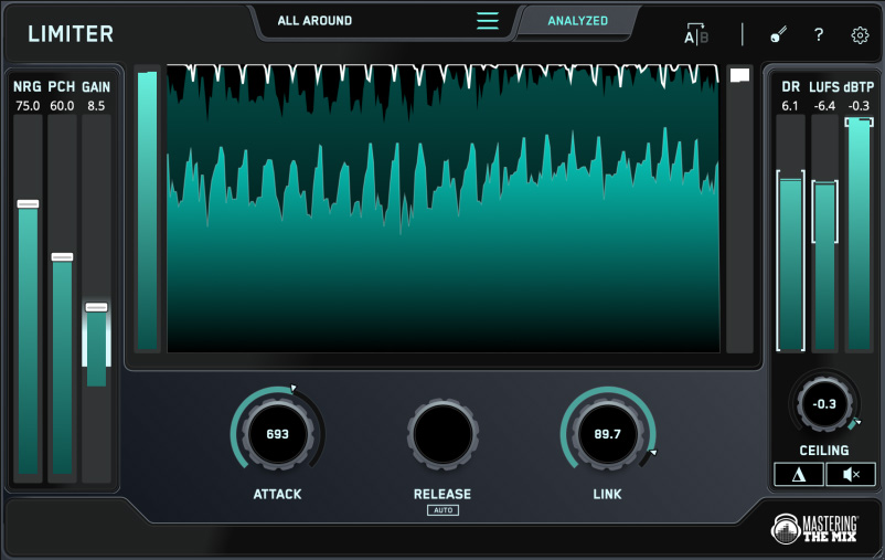 Mastering The Mix LIMITER plugin interface on sale at Plugin Boutique, 25% off until Jul 20