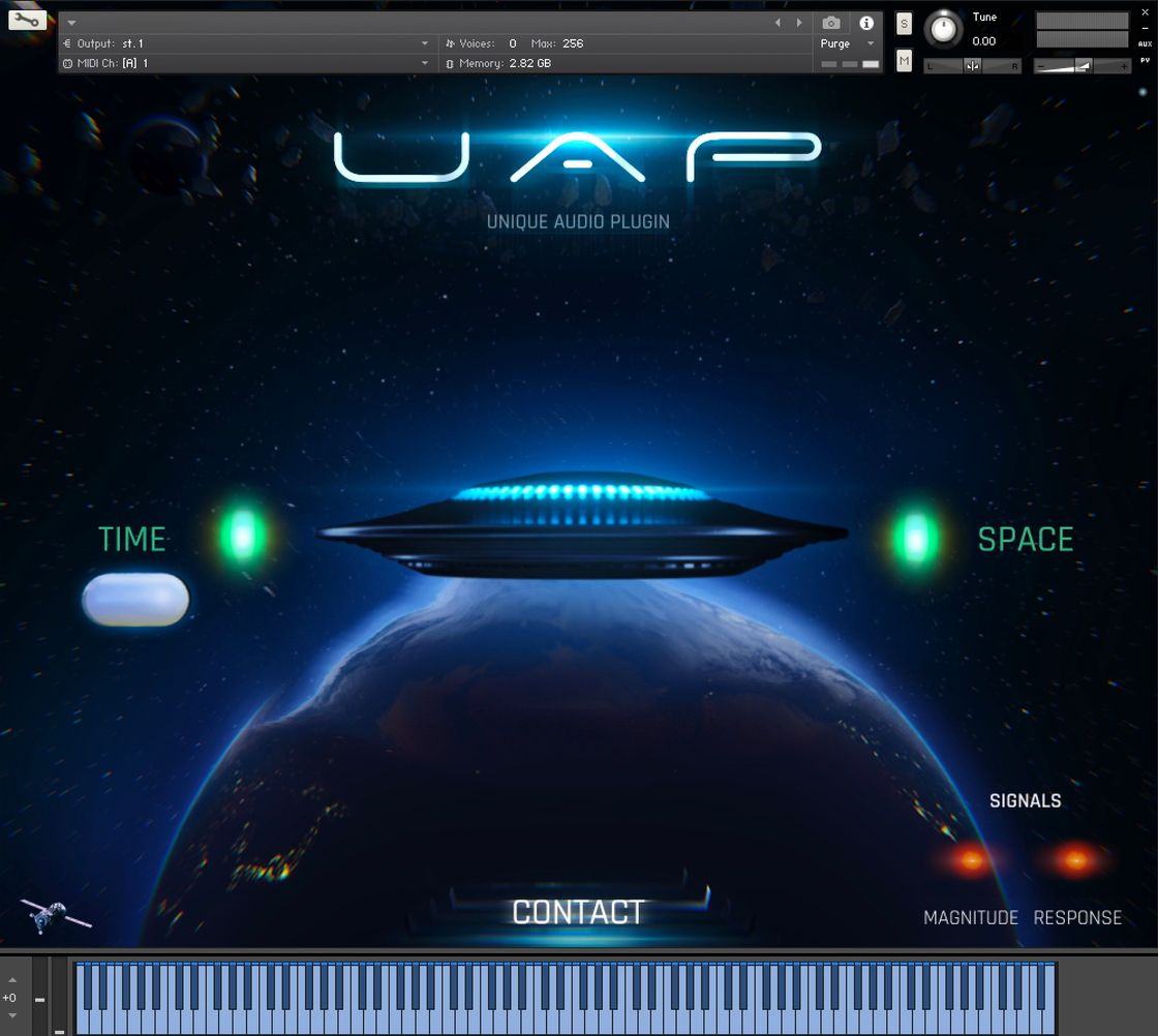 Kontakt library of extraterrestrial textures, drones, hits and playable cinematic instruments with sample importing and randomization.