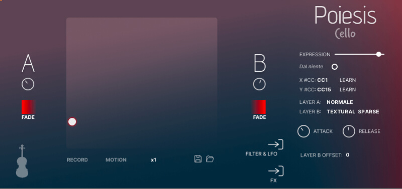 A Kontakt cello library focused on evolving textures, extended techniques and layered expressive control.