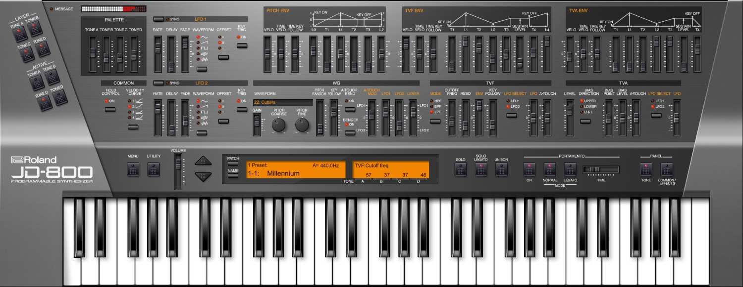Authentic JD-800 sound and workflow in a modern, resizable plug-in with updated effects and preset library.