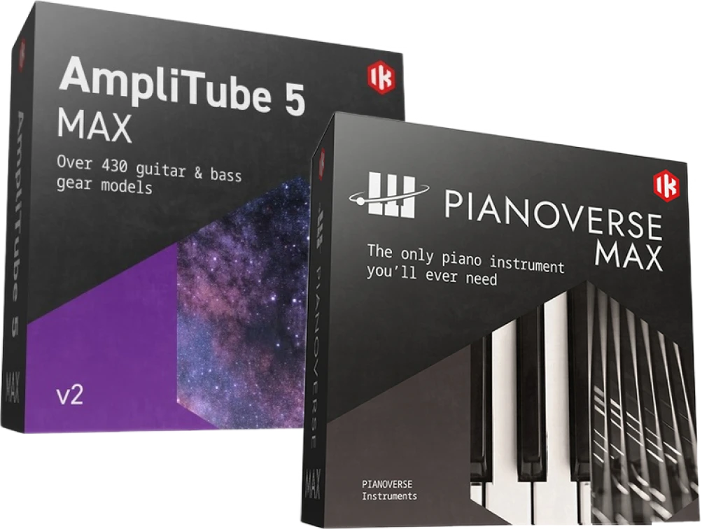 Comprehensive guitar/bass amp suite plus concert‑grade sampled pianos with spatial and creative effects in one bundle.