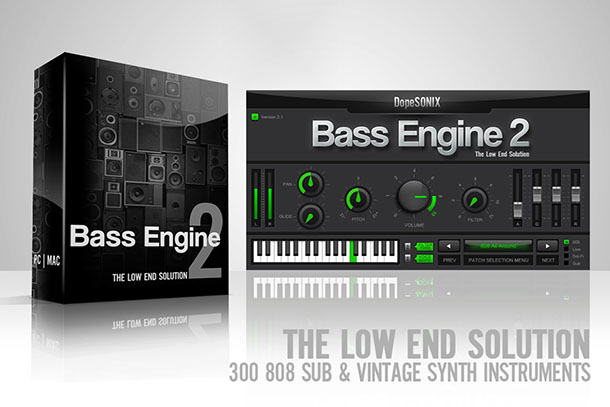 300 bass presets—808s, vintage analogue tones, subs and live bass—designed for low-end depth with low CPU usage.