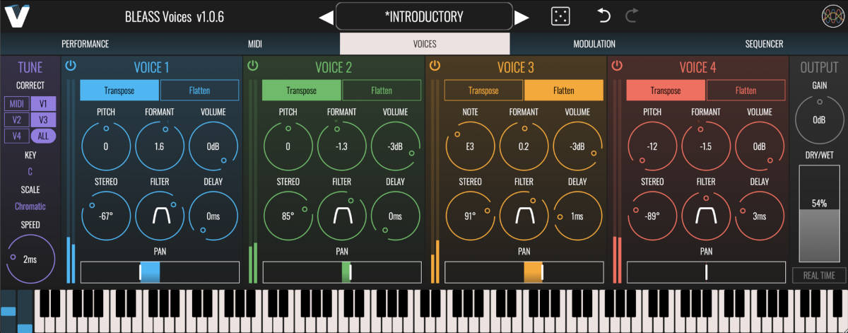 Create pitch-corrected harmonies, MIDI-playable vocal chords and expressive MPE solos with 12 controllable voices.