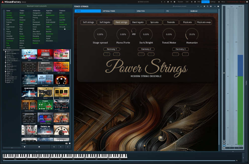 Compact, articulation-rich symphonic strings with hybrid sound-shaping and built-in effects.