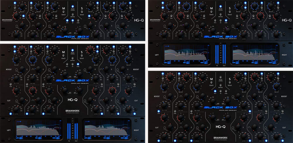 Six-band analog-modeled EQ with tube saturation on boosts and clean solid-state cuts for detailed tonal shaping.