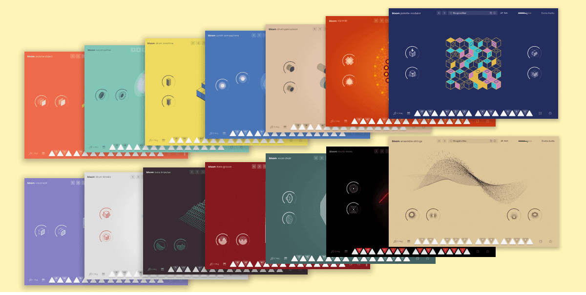 Fourteen sample-driven instruments with synced phrases, sequencer, macros and user-sample import for instant musical ideas.