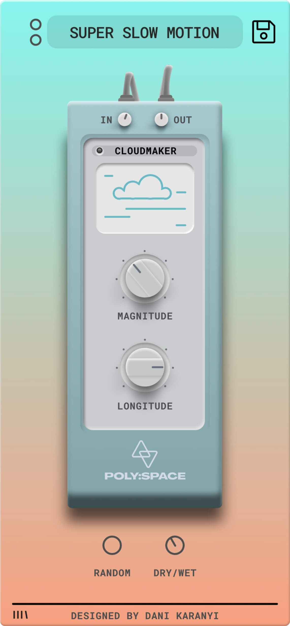 Hybrid convolution and algorithmic ambient reverb with two macro controls and instant random variations.