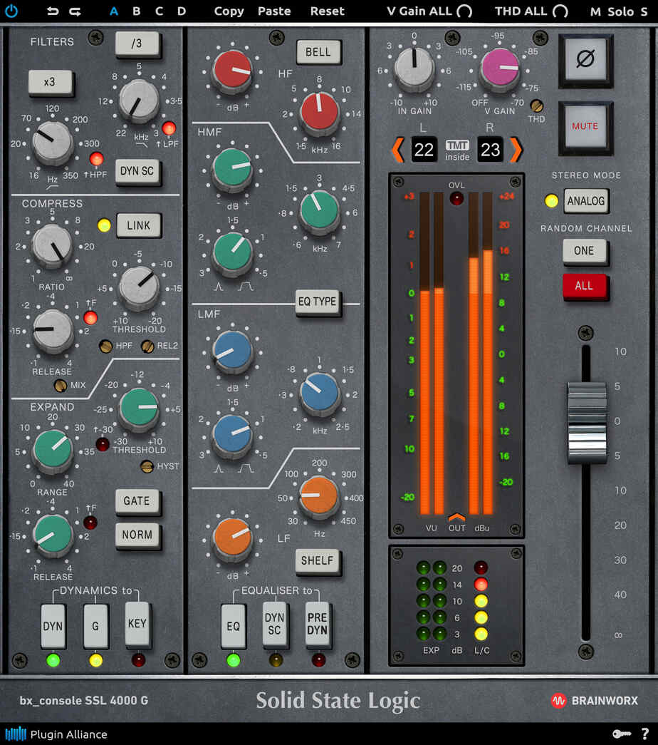 Brainworx bx_console SSL 4000 G plugin interface on sale at Plugin Boutique, 85% off until Jun 30
