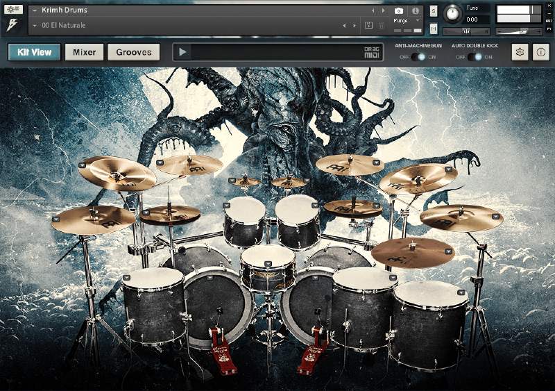 A realistic, mix-ready metal drum library for Kontakt Player with MIDI grooves and built-in tonal controls.