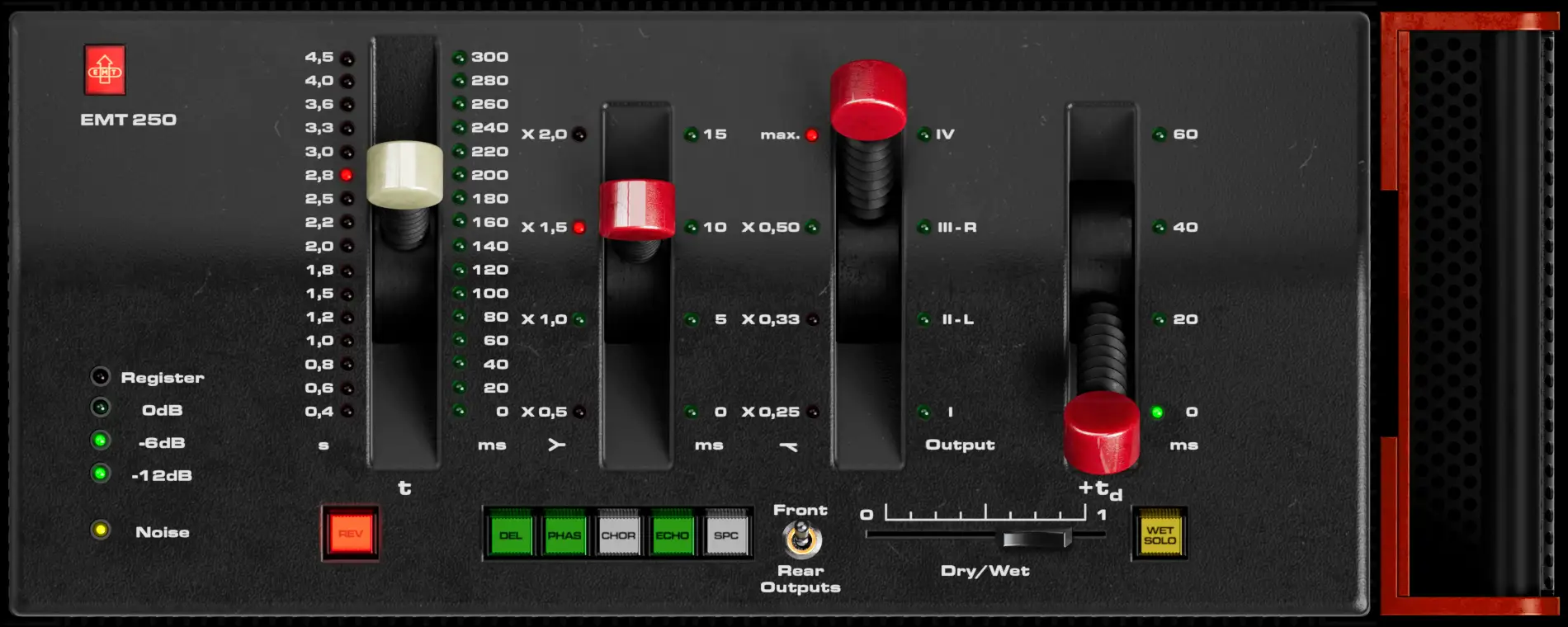 Authentic EMT 250 reverb and modulation emulation, using the original algorithm endorsed by EMT International.