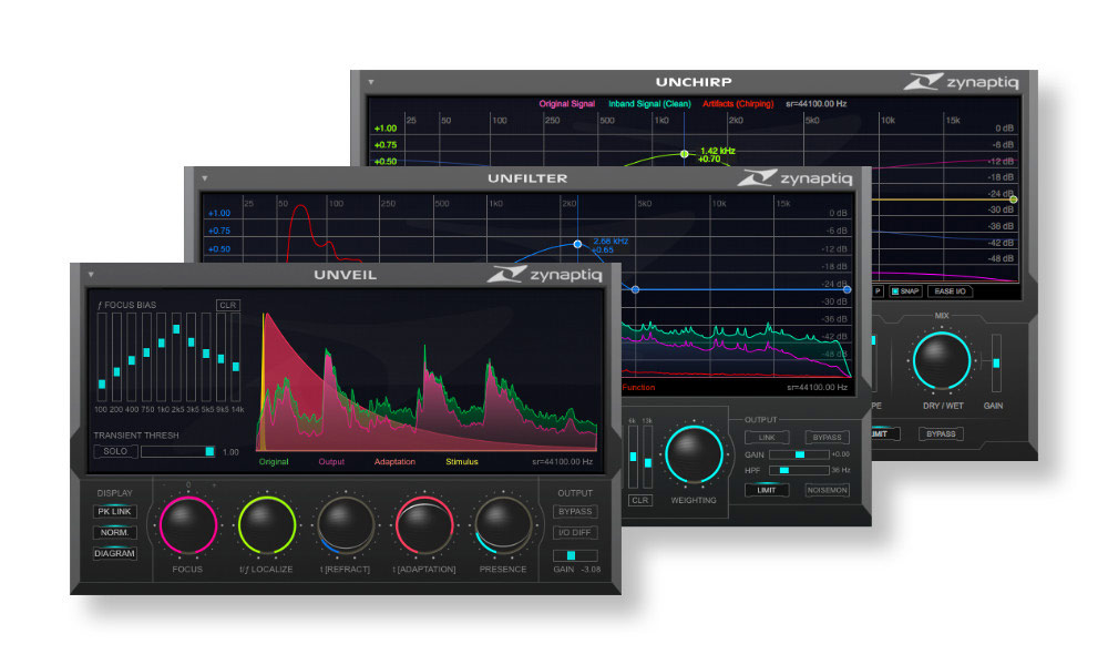 Three restoration tools for de-reverberation, filter correction and codec‑artifact/transient recovery.