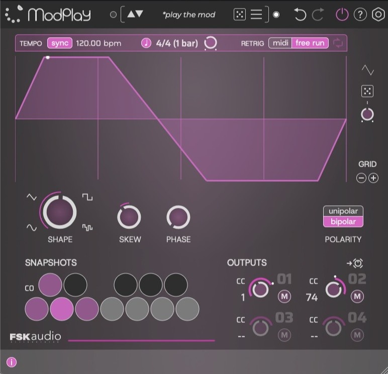 FSK Audio ModPlay plugin interface on sale at Plugin Boutique, 50% off until Apr 24