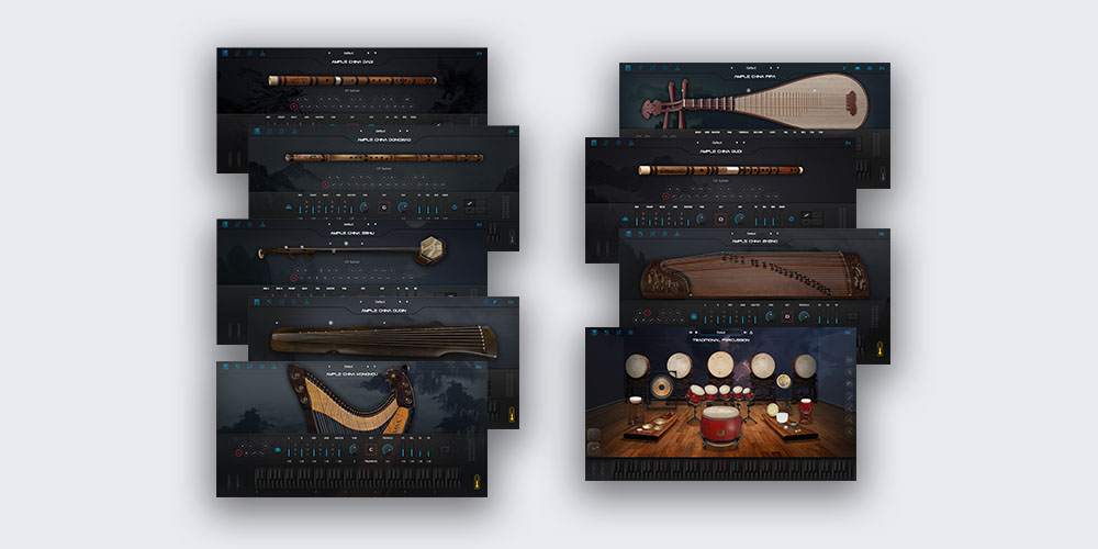Ample Sound 9in1 China Bundle plugin interface on sale at Plugin Boutique, 20% off until Jul 18
