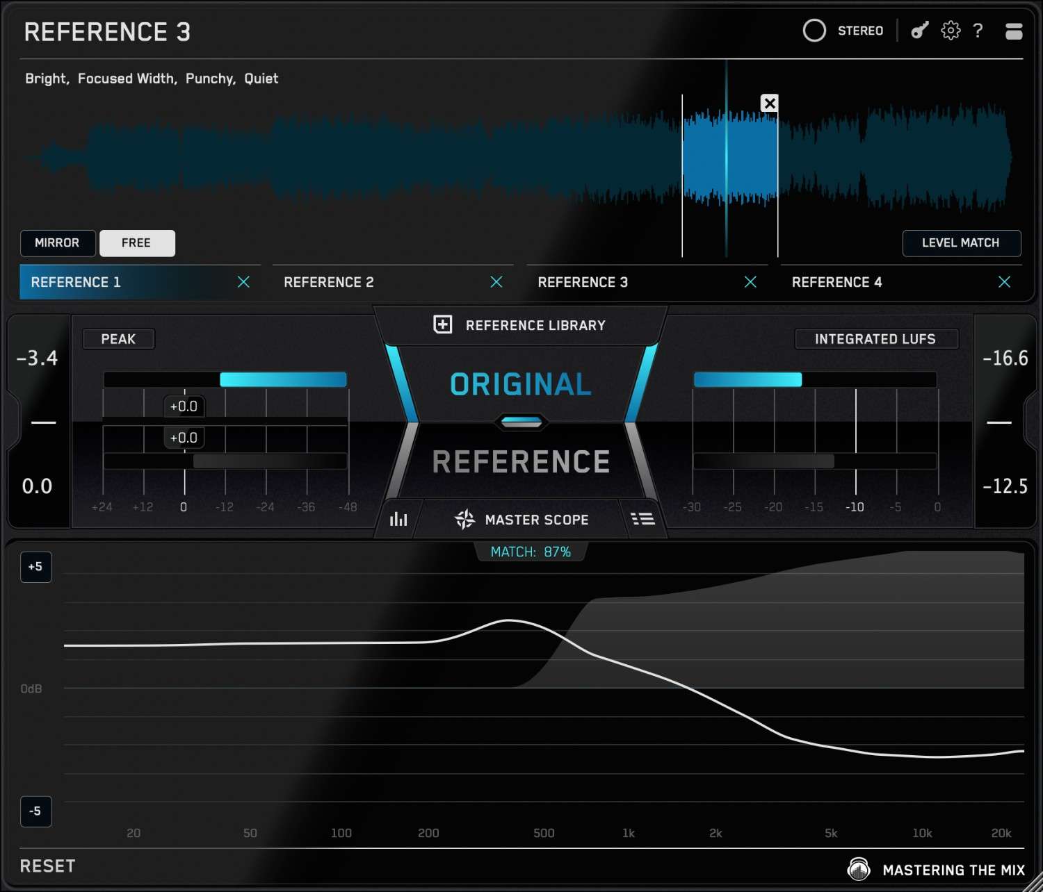 Mastering The Mix REFERENCE 3 plugin interface on sale at Plugin Boutique, 25% off until Jul 20