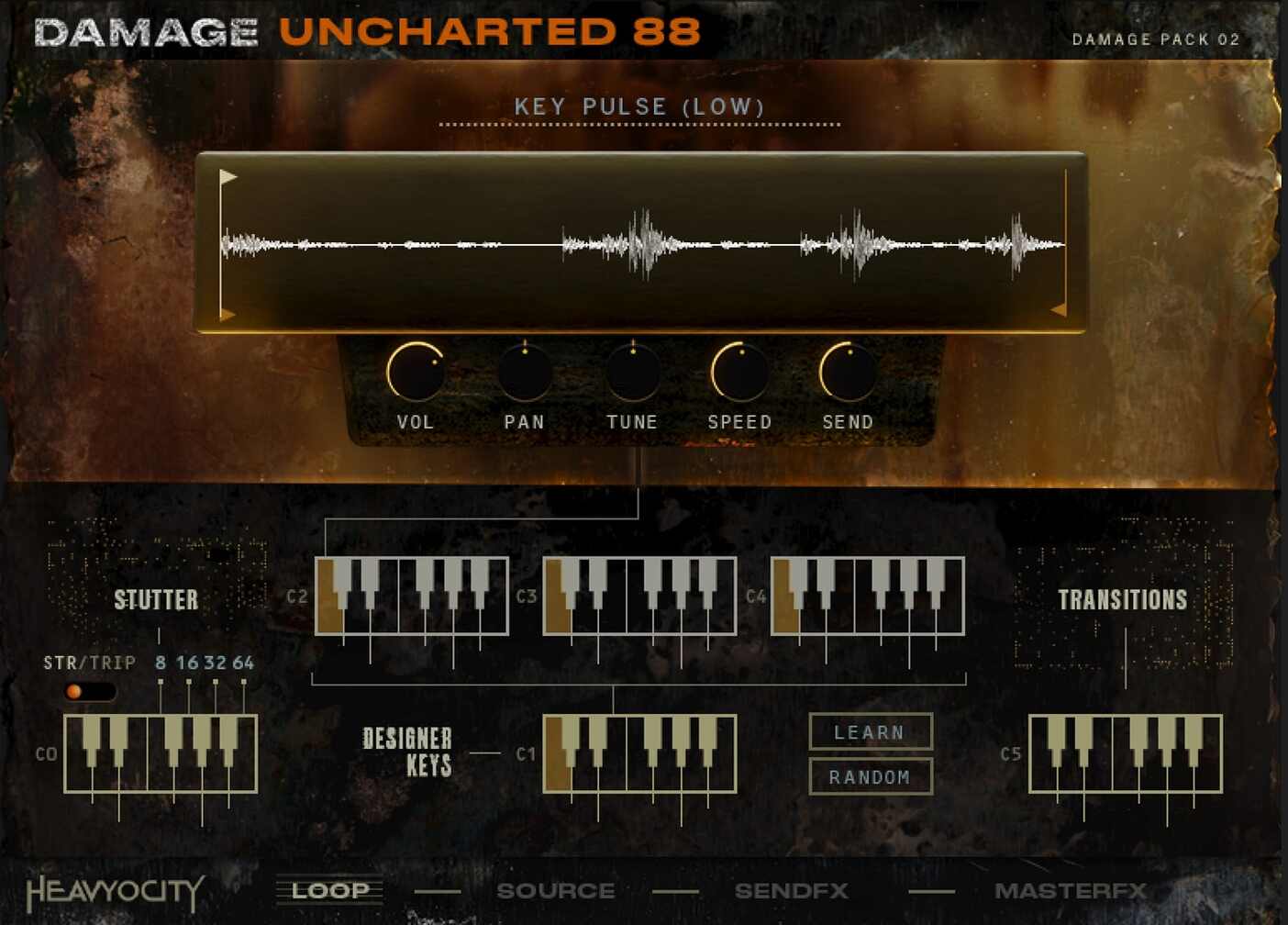 Deeply sampled, piano-derived organic percussion and loops for cinematic and hybrid scoring.