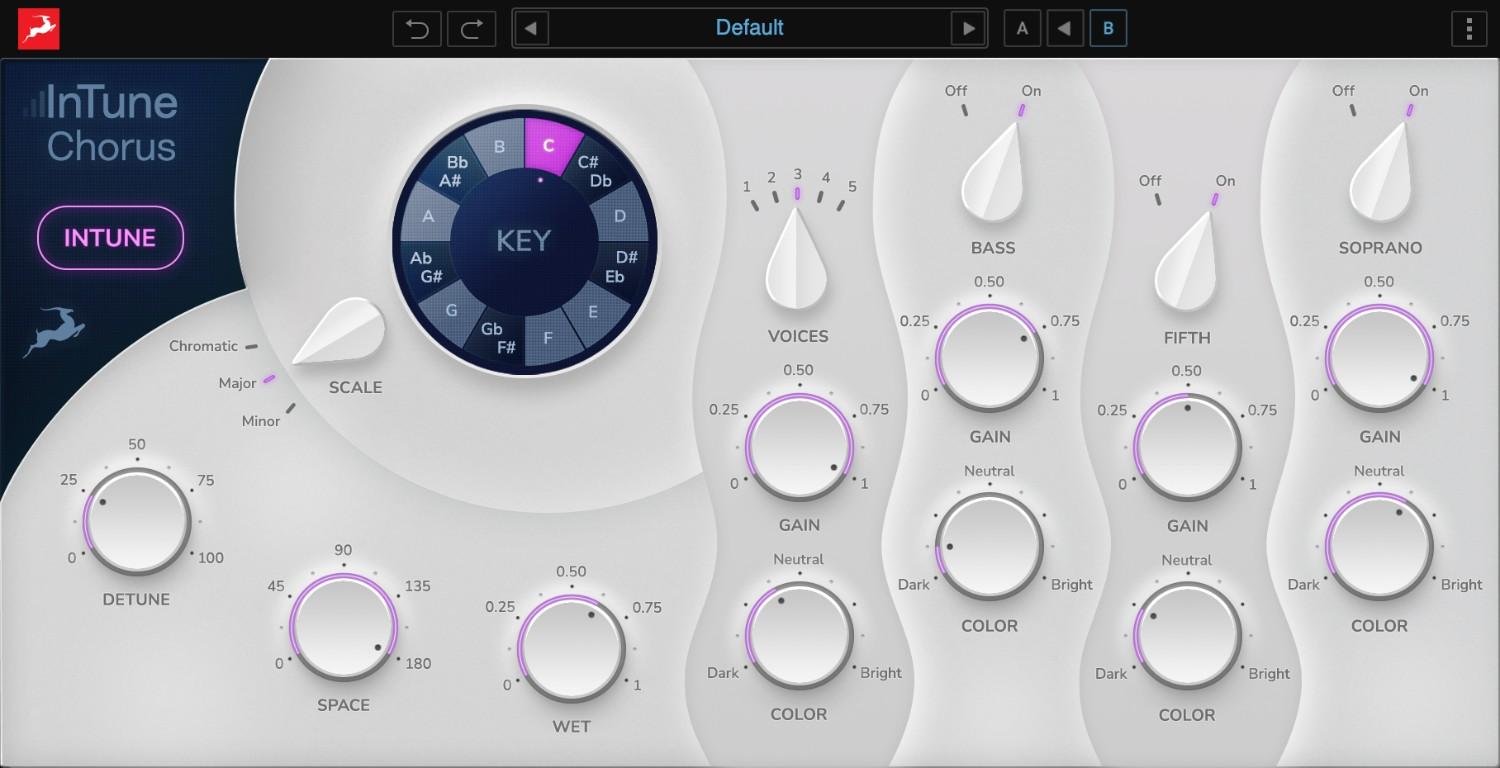 Create realistic multi-voice backing vocals with per-voice color, detune, delay, pan and input pitch correction.