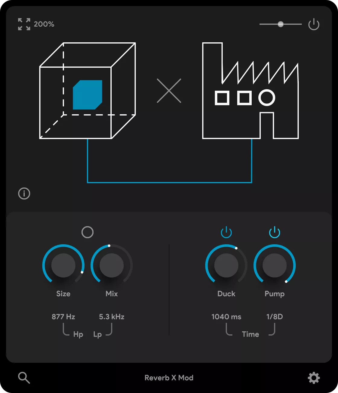 Tempo-syncable reverb with built-in ducking and sidechain control for cleaner, rhythmic ambience.