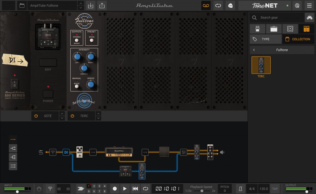 Three Fulltone recreations for AmpliTube: tri‑stereo chorus, tape echo and OCD overdrive with MIDI and BPM sync.